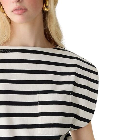 NWT J CREW Boatneck muscle T-shirt in stripe mariner cotton - Picture 5 of 7